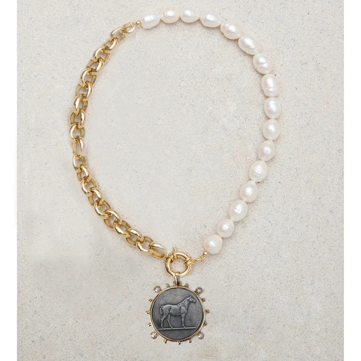 Boho Natural Stone Bead Choker Necklace — Natural | KIMLUD