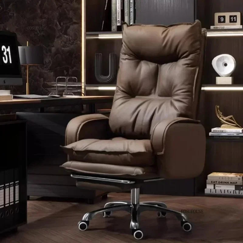 Modern Designer Armchairs Home Lazy Rolling Leather Office Chair Computer Swivel Gaming Accent Chairs Office Furniture k g