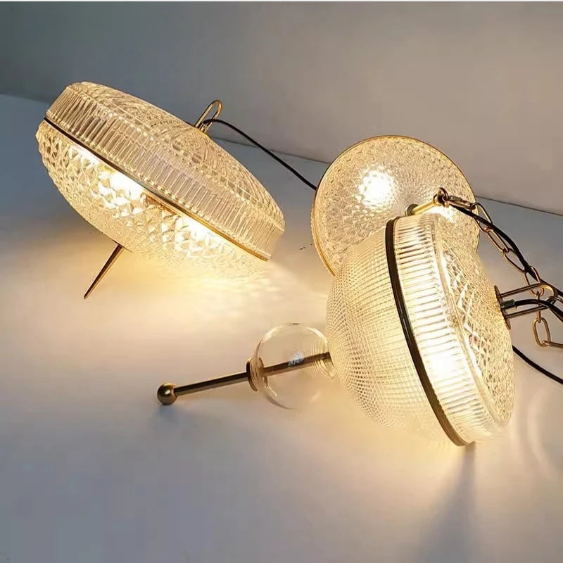 Champagne Glass Pendant Light Creative Hanging Lamp 3000K Gold Metal For Hotel Parlor Dining Room Bedroom