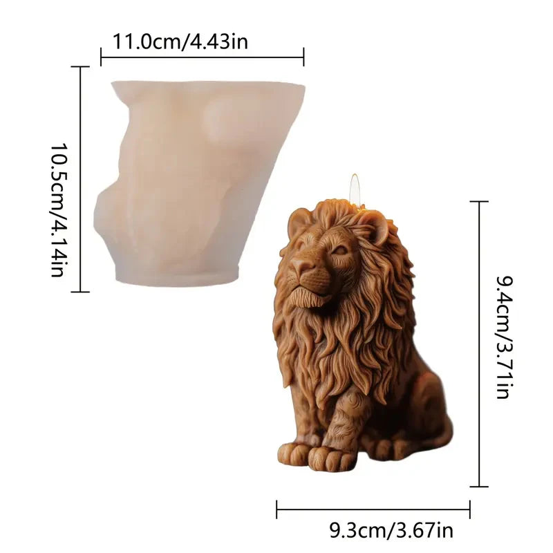 KIMLUD, 3D Lion Relief Candle Mold - Fine Lion Hair Replication High-Temperature Resistant Easy Unmold for DIY Aromatherapy Candles Home, KIMLUD Womens Clothes