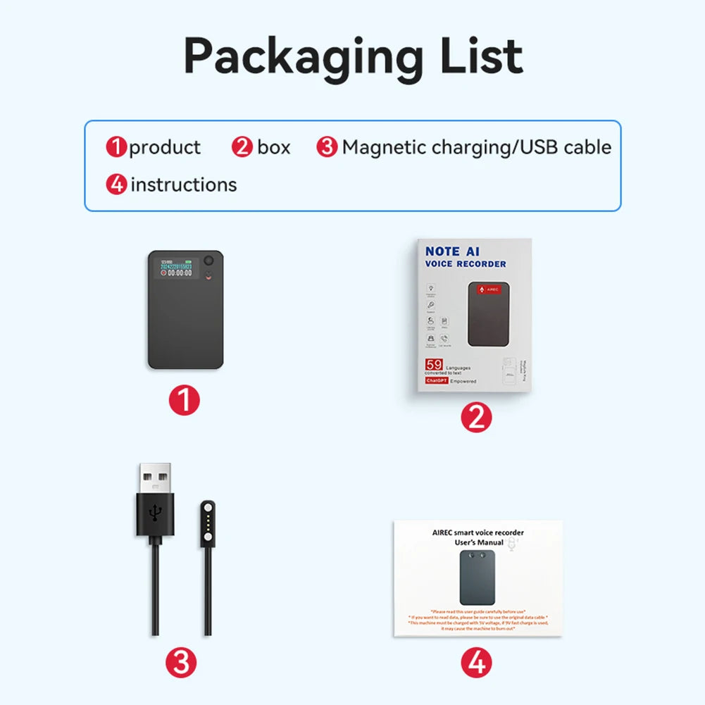 KIMLUD, ChatGPT AI Voice Recorder APP Control AI Record Translation Device LED Indicator Intelligent Voice Recorder for Business Travel, KIMLUD Womens Clothes