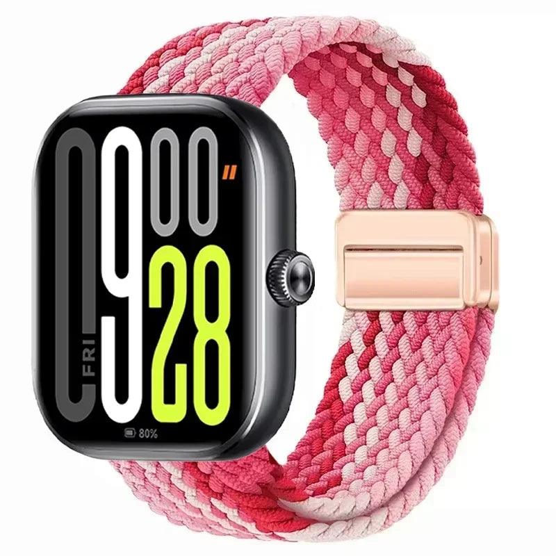 Magnetic Braided Nylon Loop Band for Xiaomi Redmi Watch 6 5 4 Strap Adjustable Sport Replacement Correa Bracelet Mi Band 9 8 Pro