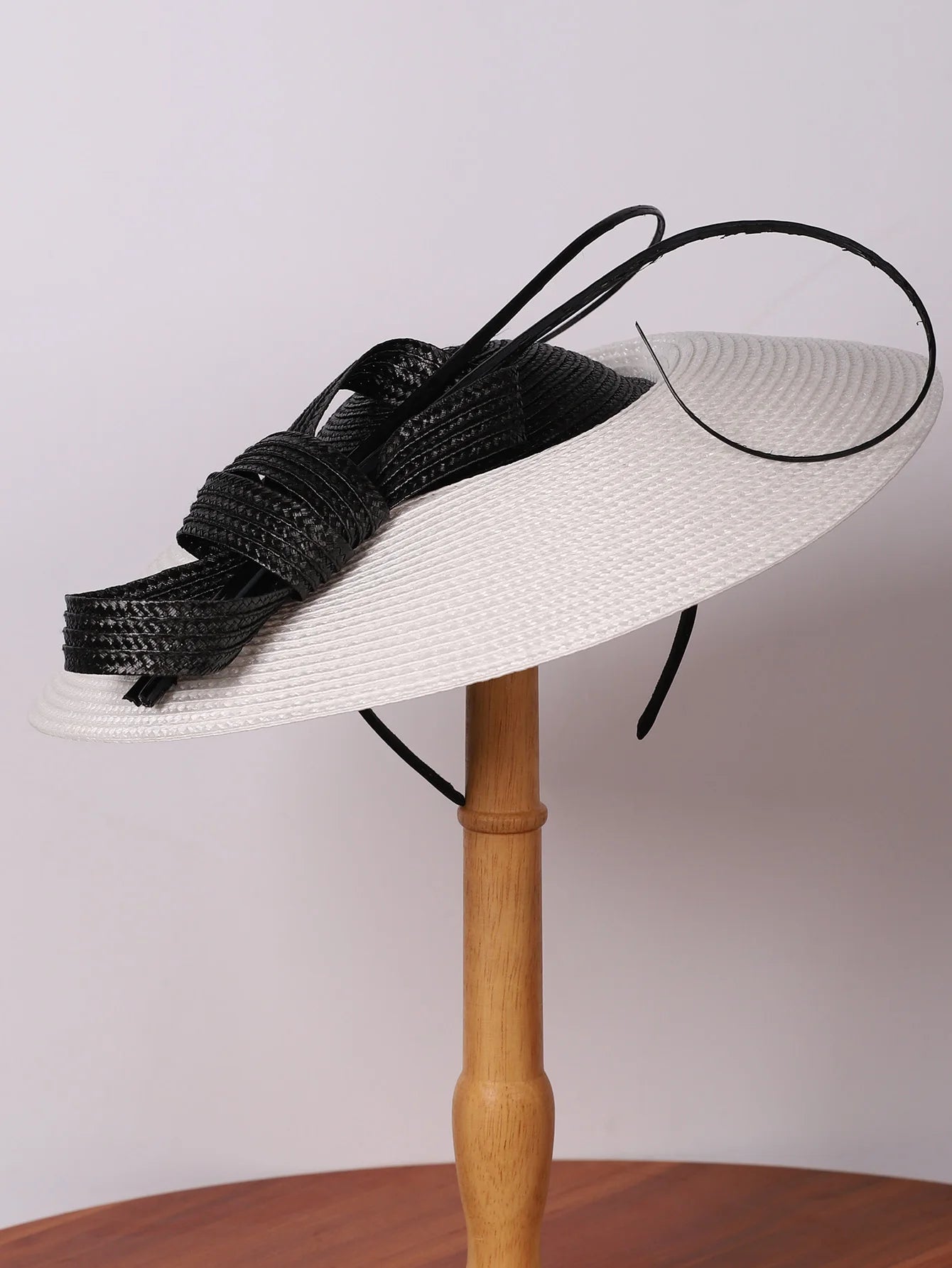 FS Fascinators Black White Weddings Pillbox Hat For Women Church Hat Sraw Fedora Black Wide Ladies Dress Kentucky Derby Hats
