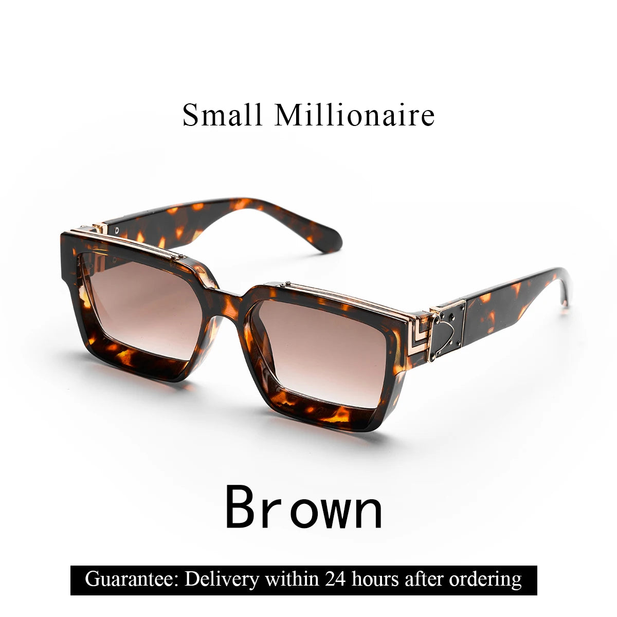 Retro Square Sunglasses Millionaire Shades — Black | KIMLUD