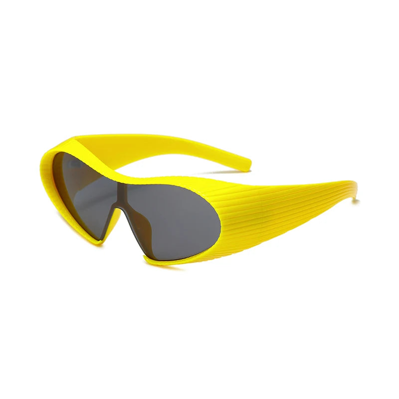 Futuristic Sunglasses Large Frame — Black | KIMLUD