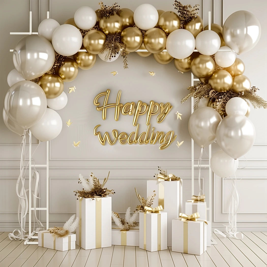 Square White Wedding Arch Metal Ceremony Party Floral Ballon Stand