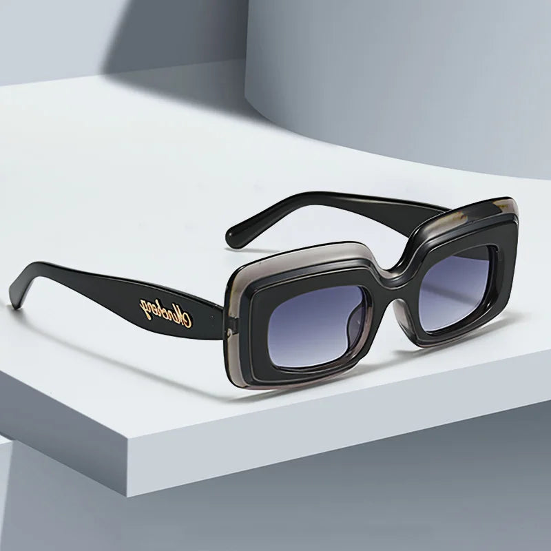 Sunglasses Unisex Oversized Square Shades Polycarbonate Black | KIMLUD