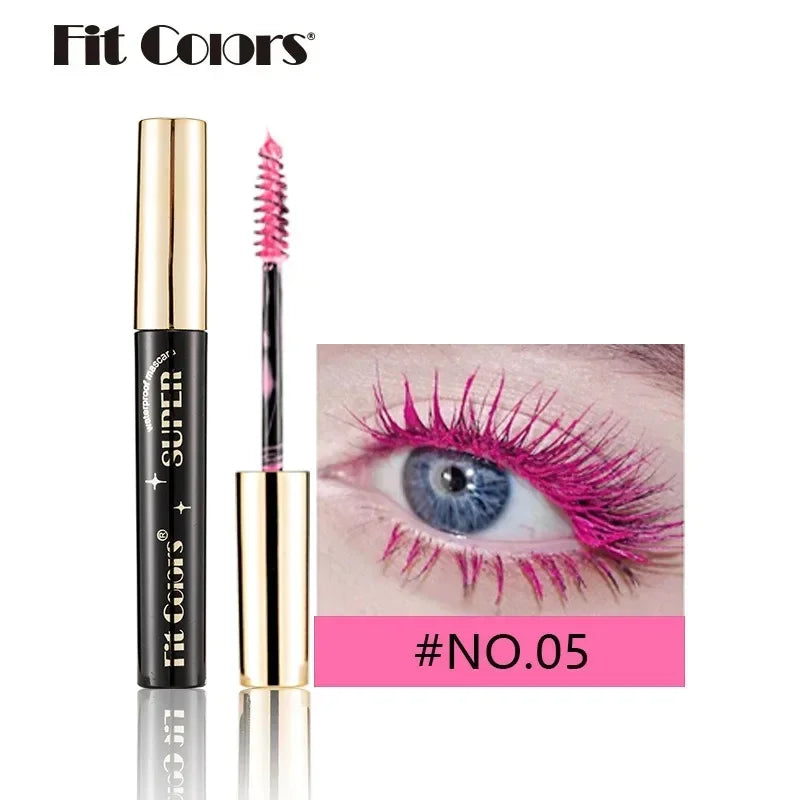 Colored Mascara Makeup 4D Silky Natural Long Eyelashes Mascara Waterproof Long-lasting Extension Thick Lasting Curling Mascara