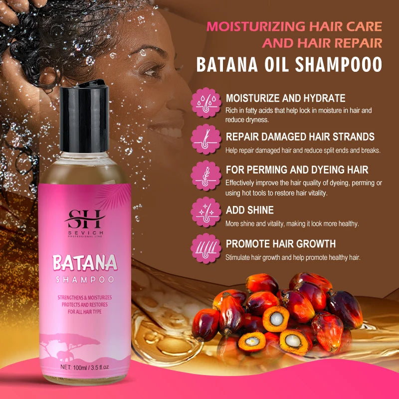 Batana Oil Infused Hair Growth Shampoo And Conditioner Set Anti Hair Loss — Pink | KIMLUD