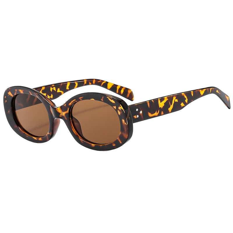 Oval Frame Sunglasses Plastic Retro Small — Black | KIMLUD