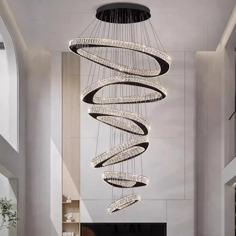 Ring Pendant Light With Dimmable LED Rings — Antique Gold | KIMLUD