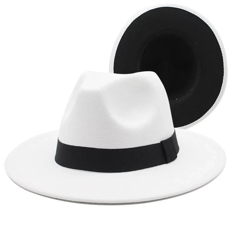 Fedora Hat – Double Sided – Polyester – Black And White | KIMLUD