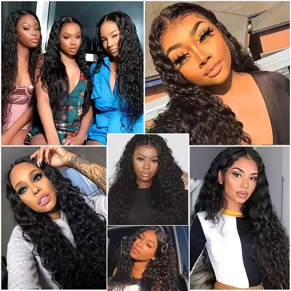 Wig HD Lace Front Curly Deep Wave Human Hair | KIMLUD