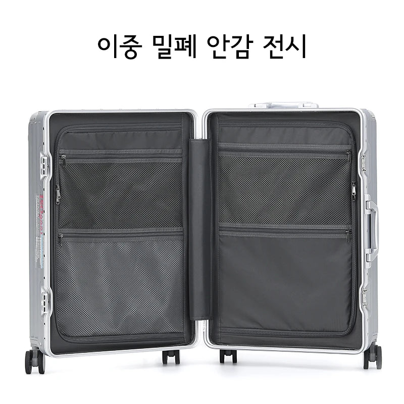SUSHIMU Suitcase Wide Handle Travel Suitcase Men 20 24 26 Carry-On Luggage Women PC  Trolley Case