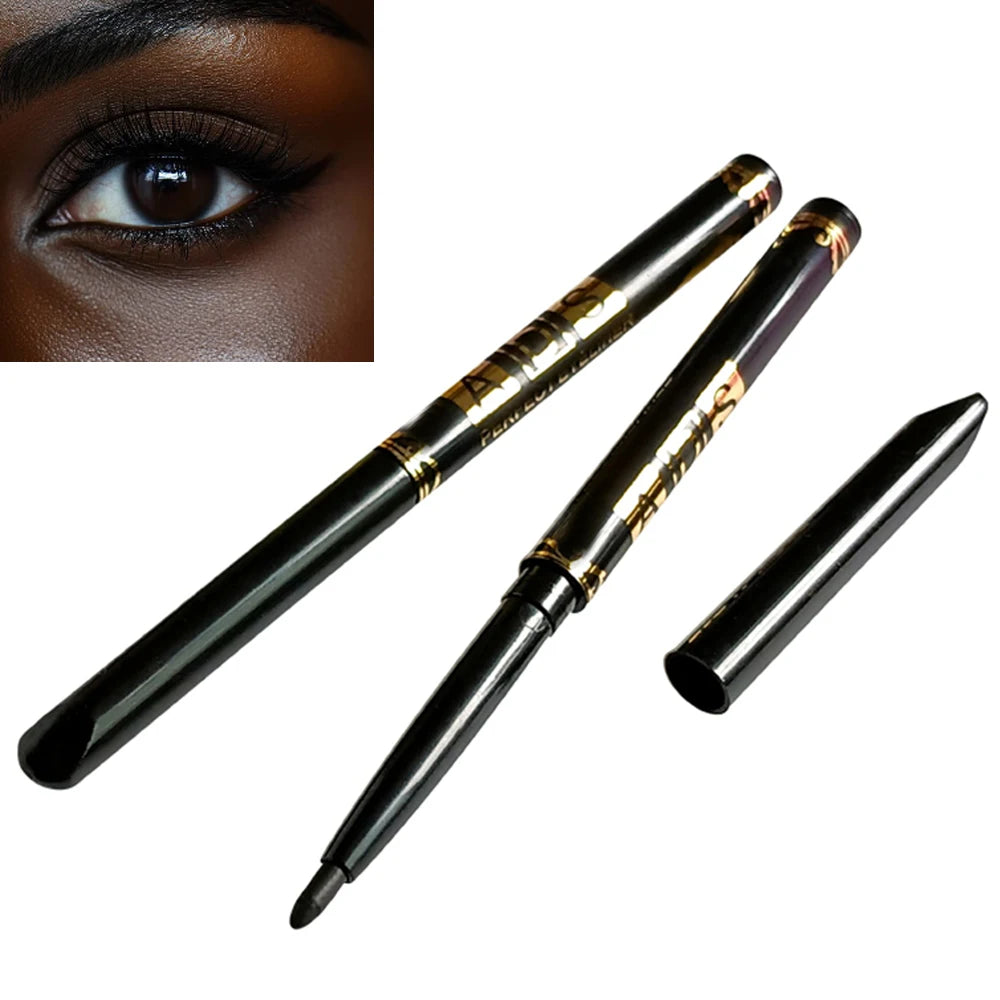 Eyeliner Pencil – 2 Pack Waterproof – Dual-Ended – Matte Black | KIMLUD