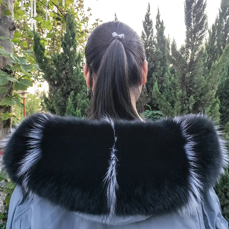 Fox Fur Collar – Hood Decor for Down Coats – Real Fox Fur | KIMLUD