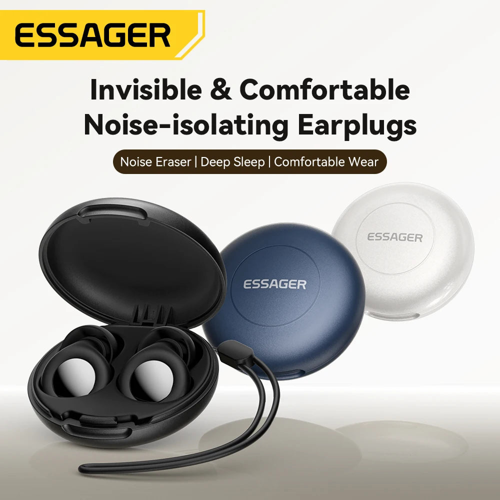 Silicone Sleep Ear Plugs Noise Cancelling Soft Comfort Fit For Sleep Work Travel — White | KIMLUD