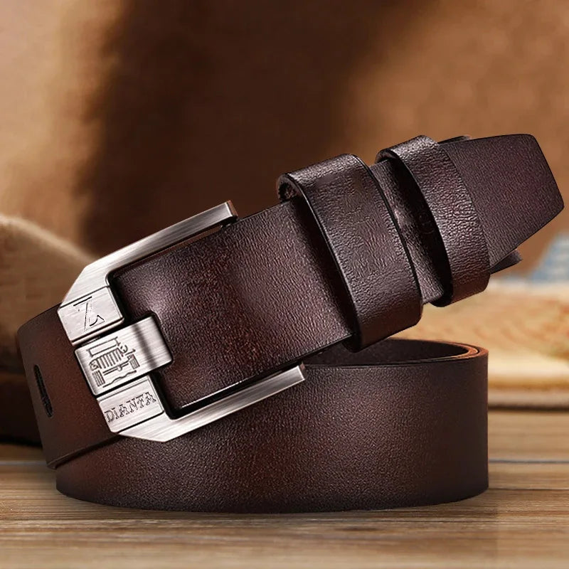 Premium Mens Genuine Leather Belt - Durable & Versatile for Work or Business - Stylish Everyday Accessory