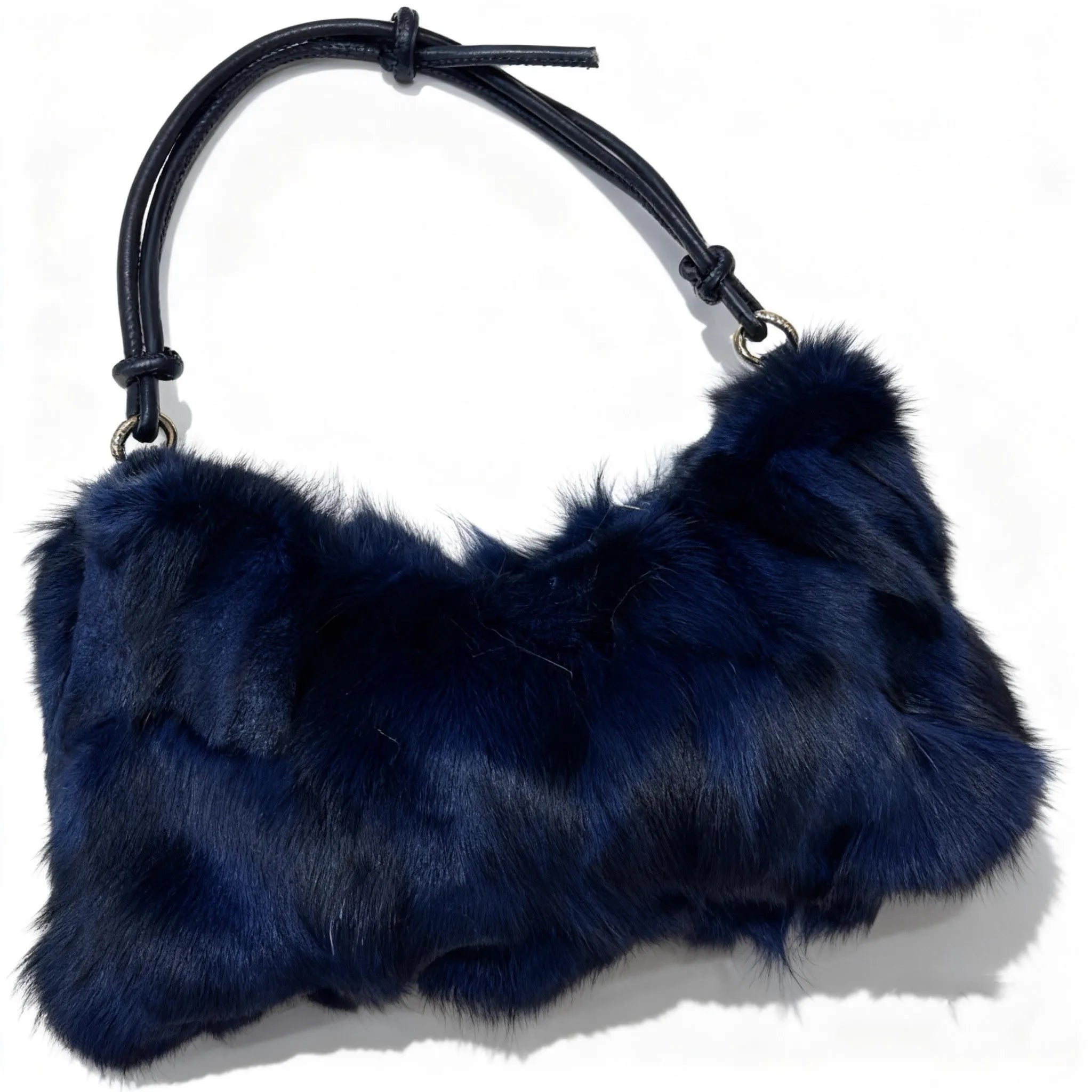 Winter Fox Fur Bag Women's  Bag Fashion  Handbag Ladies Bags Purses Women Shoulder Bag Real Silver Fox Fur Messenger Bags