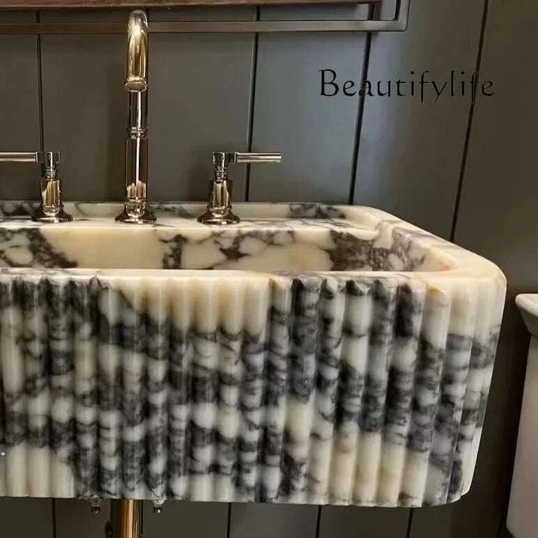 KIMLUD, Vanity Corrosion/Heat-Resistant & Easy-Clean  Natural Marble Bathroom Sink Luxury Countertop Basin For Home Custom Stone, KIMLUD Womens Clothes