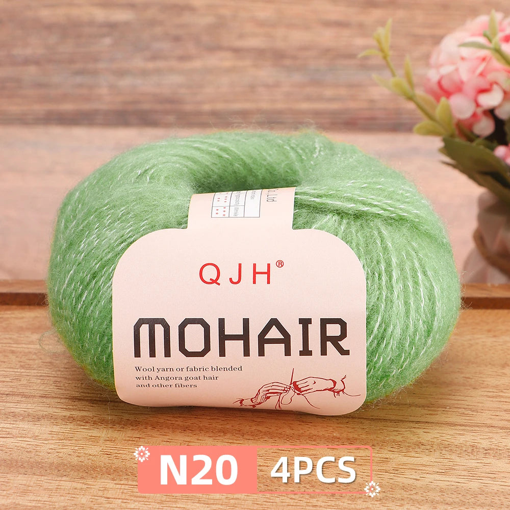 Mohair Yarn Set 4-Skein Bundle, 130m Each — Multicolor | KIMLUD