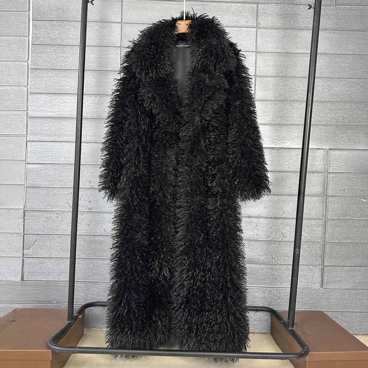 Faux Fur Coat – Long Overcoat – Artificial Fur – Rose Pink | KIMLUD