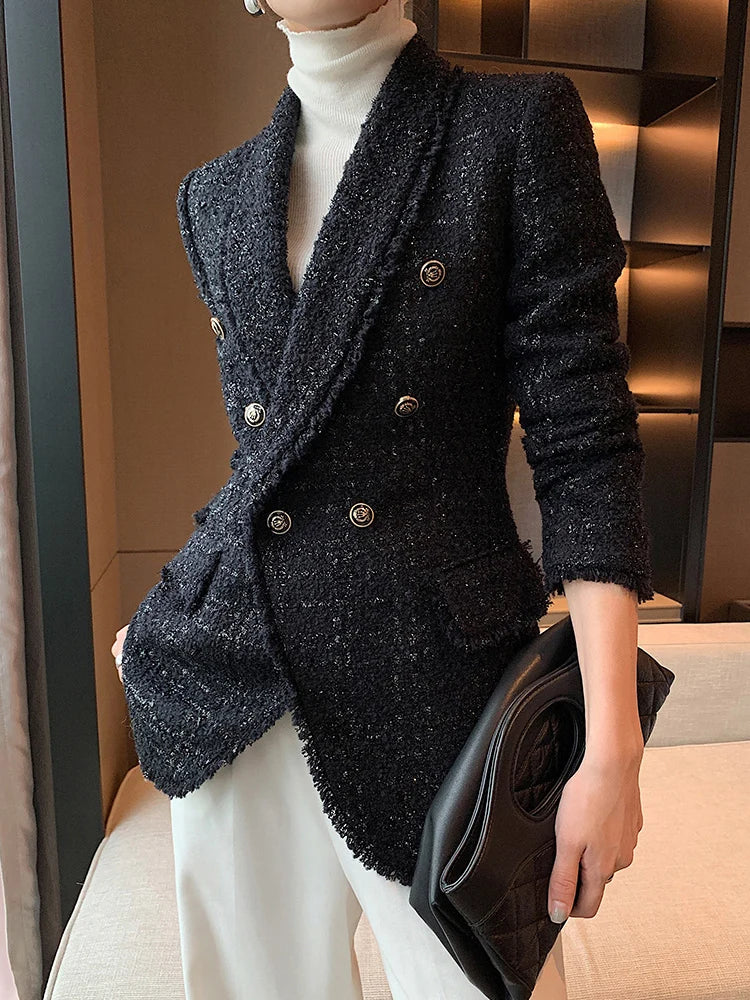 Suit Jacket – Slim Fit – Blended Fabric – Black | KIMLUD