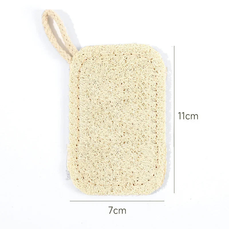 Plant Fiber Dish Scrubbing Pad With Rope — Natural Beige | KIMLUD
