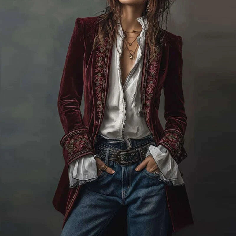 KIMLUD, New V Neck Patchwork Elegant Chic Jackets, Women Spring Autumn Long Sleeve Fashion Coat, Casual Simple Ladies Cardigan Outerwear, KIMLUD Womens Clothes