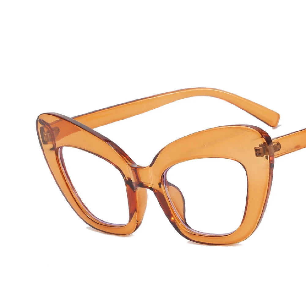 Cat Eye Eyewear Frame – Anti Blue Light – Plastic Oversized Leopard | KIMLUD
