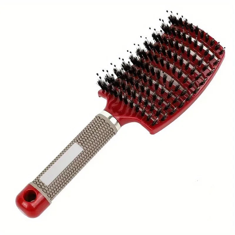 Plastic Scalp Massage Brush For Wet Curly Hair Magic Detangling Tool With Ergonomic Grip — Clear | KIMLUD