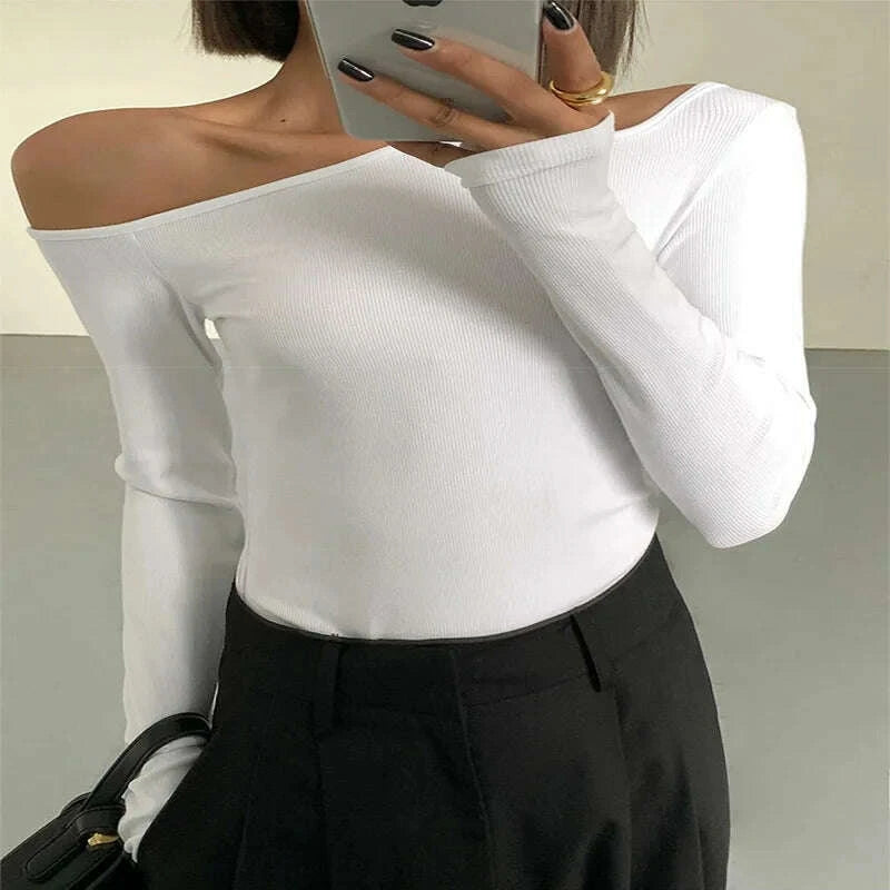 fashion-skew-collar-off-shoulder-long-sleeved-t-shirts-women-spring-new-solid-slim-fit-crop-top-sexy-hollow-out-tees-shirtskimludkimlud-35560452