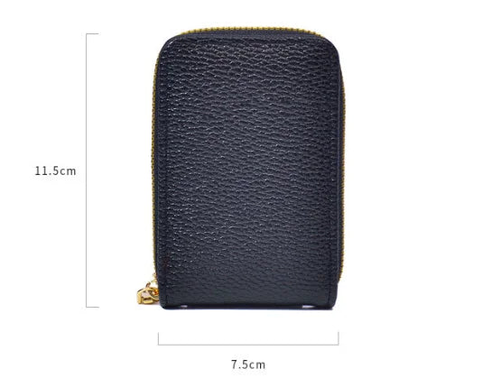 1pc Organ Card Bag Korean Edition Portable Women's Short Bank Card Cover Business Card Clip Zipper Vertical Handheld Bag
