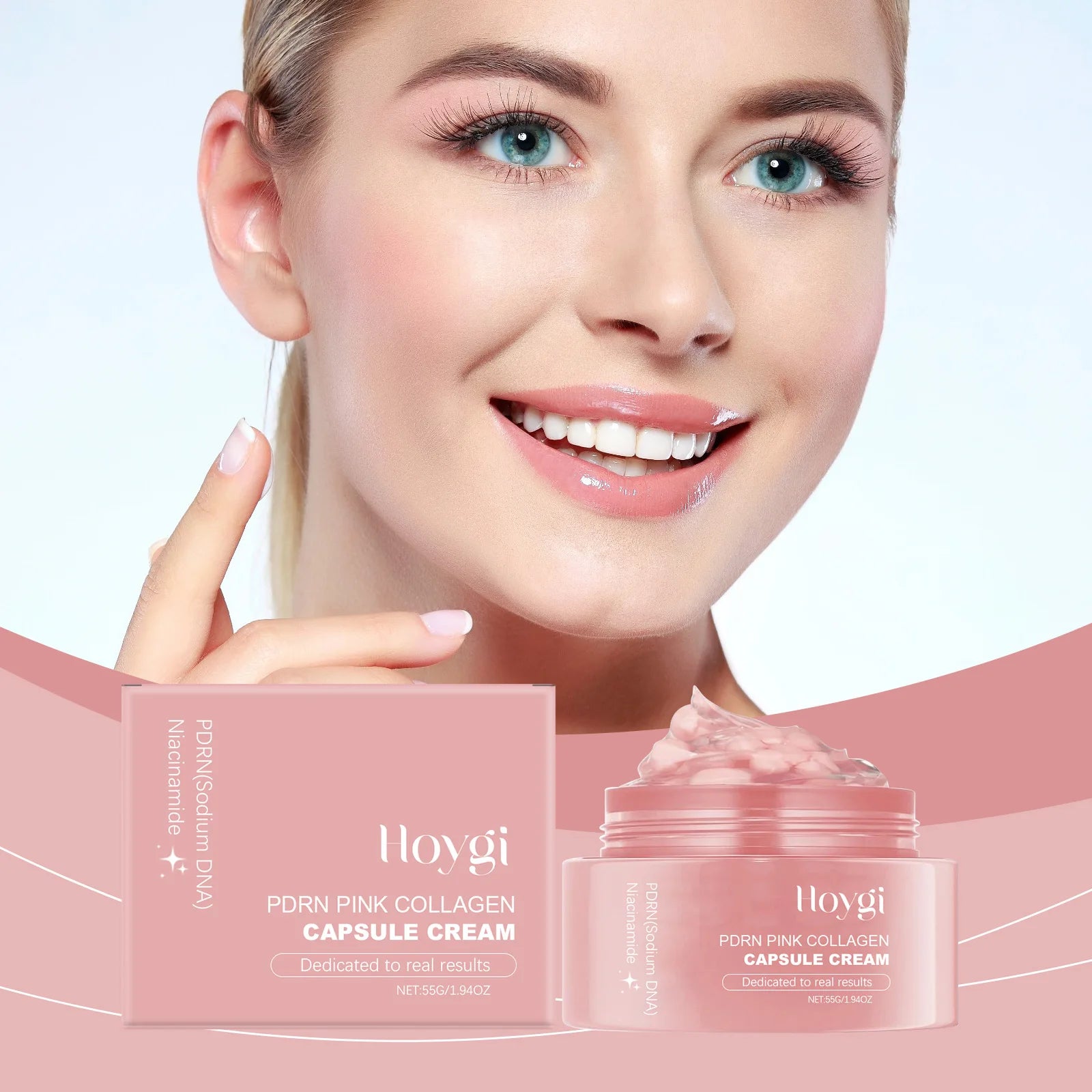 HOYGI Collagen Face Serum High Protein Skin Oil Control Lasting Moisturizing Facial Cream Firming Whitening Skin Care Face Gel