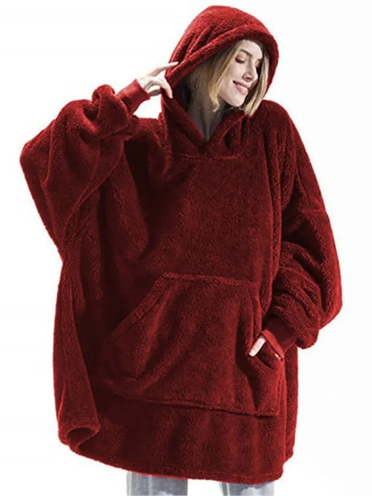 Hoodie Pajama Set – Long Sleeves With Pockets – Velvet | KIMLUD