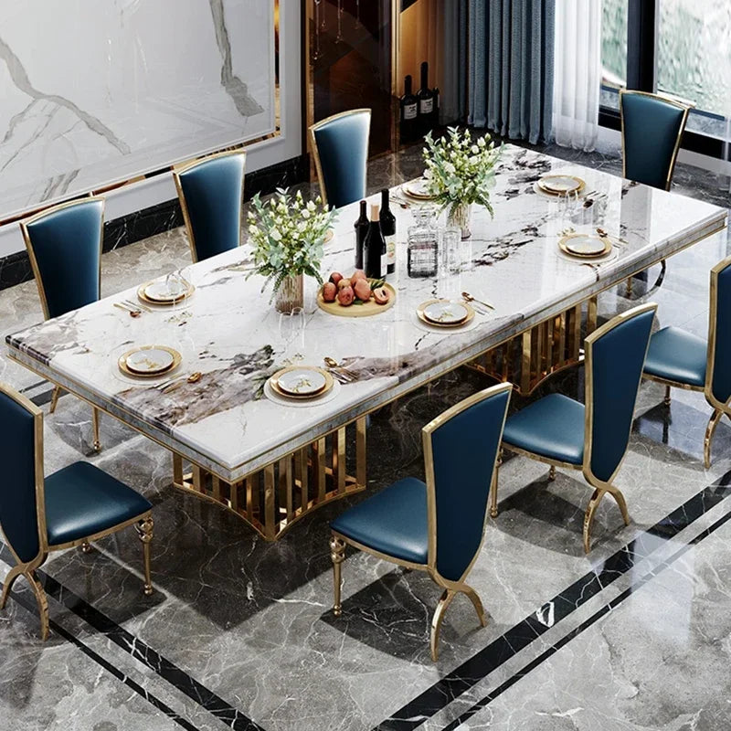 Gold Stainless Steel Frame Dining Set — Gold | KIMLUD