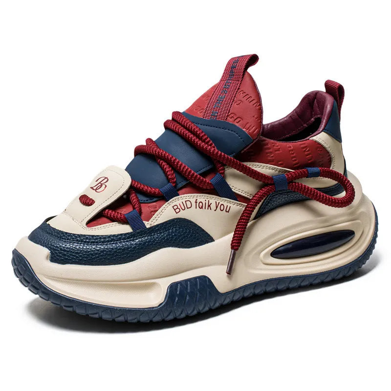 Fashion Platform Vulcanized Sneakers Men Korean Casual Shoes for Men Wear Resistant Street Style Men's Chunky Sneakers Shoes