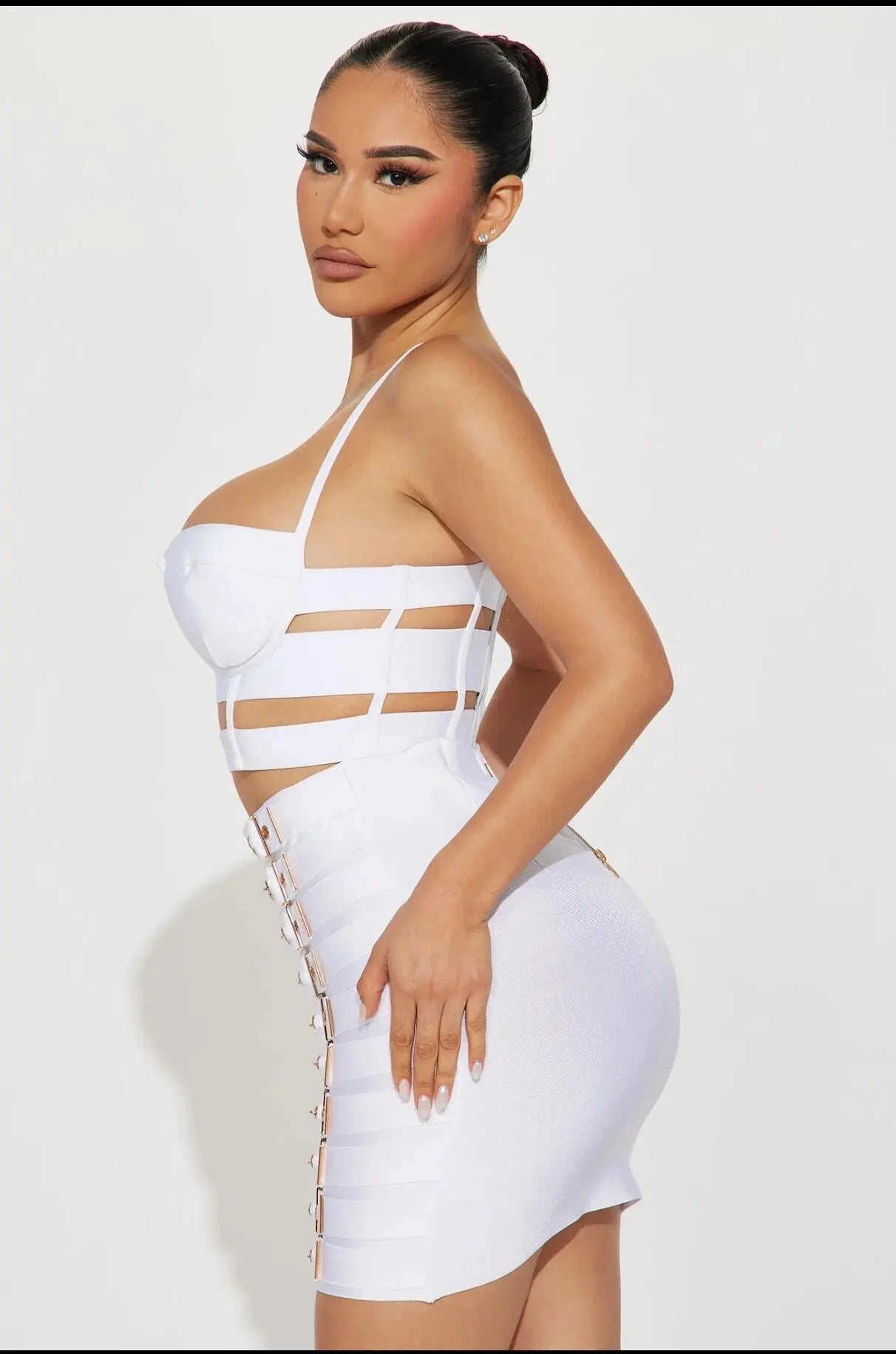 2023 New Arrival Women Sexy Bandage Tops Fashion Pencil Skirts Set Nightclub Party Celebrate Women's Set High Quality