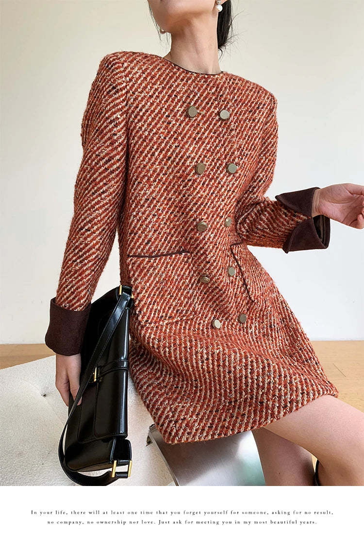 Dresses – Autumn Winter Socialite Style – Polyester – Loose Fit | KIMLUD