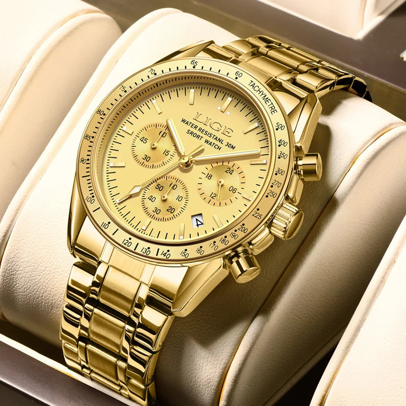 2025 LIGE Top Brand Luxury New Men Watch Quartz Man Watches Waterproof Luminous Watch for Men Date Chronograph Sport Wristwatch