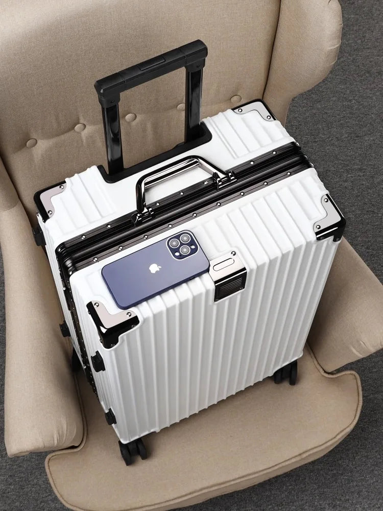Travel Suitcase Aluminum Frame 20 Inch Carrier Suitcase 0n Wheels Durable Password Suitcase 26/28/30  Large Capacity Luggage