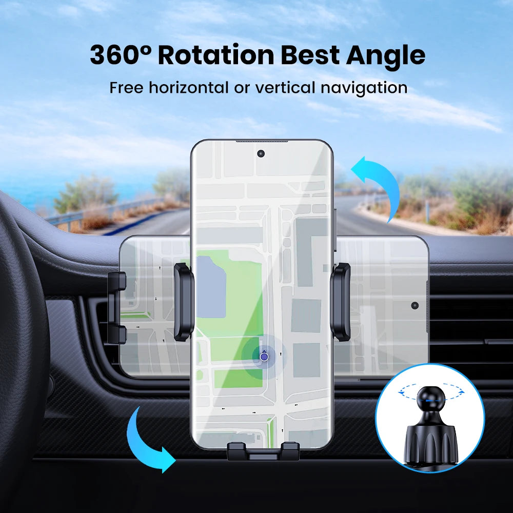 Car Phone Holder – 360° Rotatable – Carbon Fiber – Black | KIMLUD