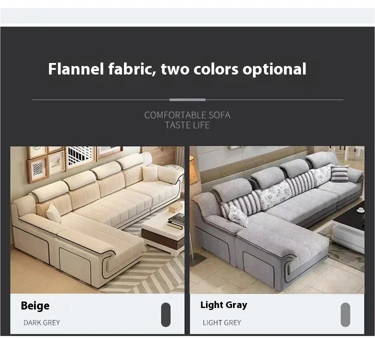 Nordic Wood Frame Sofa Two-Seater With Armrests In Soft Upholstery — Beige | KIMLUD