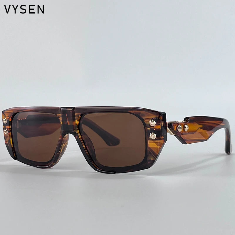 Steampunk Square Sunglasses Polarized — Black | KIMLUD