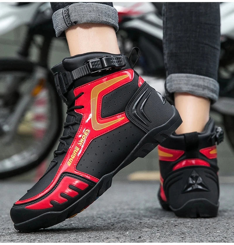 Motorcycle Boots Men Breathable Anti Slip Motorbike Cycling Ankle Length Shoes Man Motorcycle Riding Boots Motos Sports Boot