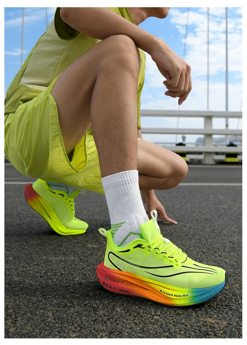 CarbonPlate Running Shoes Lightweight Breathable — Fluorescent | KIMLUD