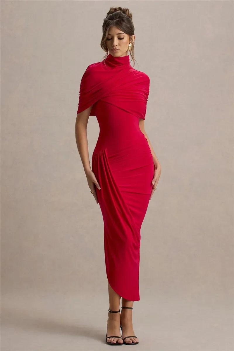 Maxi Dress – Backless Ruched Slim Silhouette | KIMLUD