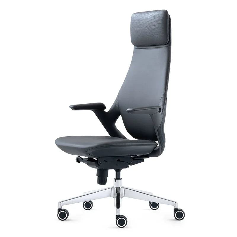 Leather Nordic Ergonomic Solid Office Chair — Blue | KIMLUD