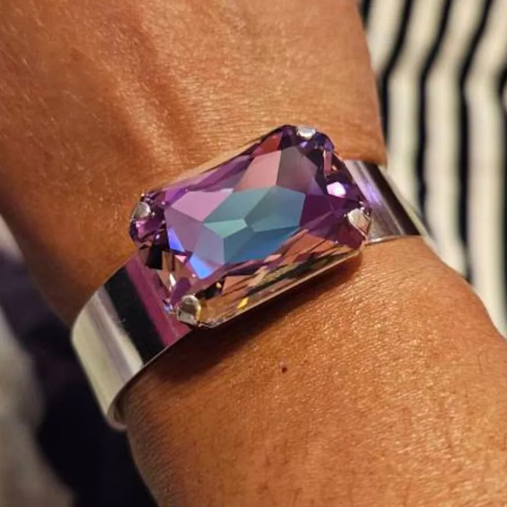Stonefans Party Multicolour Exaggerated Bracelet Women Charm Dance Drag Queen Aesthetic Wrist Rhinestone Open Bangle Decoration