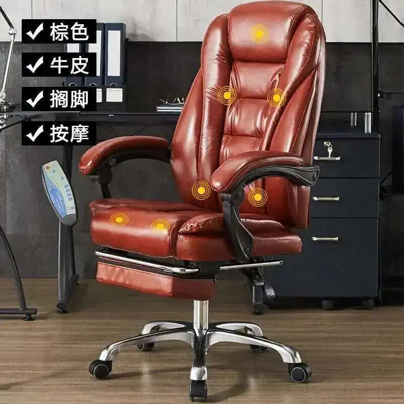 Executive Seat Office Chair Leather Study Wheels Modern Hand Relax Armchairs Library Fashion Cadeira Presidente Office Furniture
